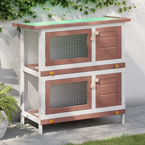 Rabbit hutch story wooden - hutch, 2-story